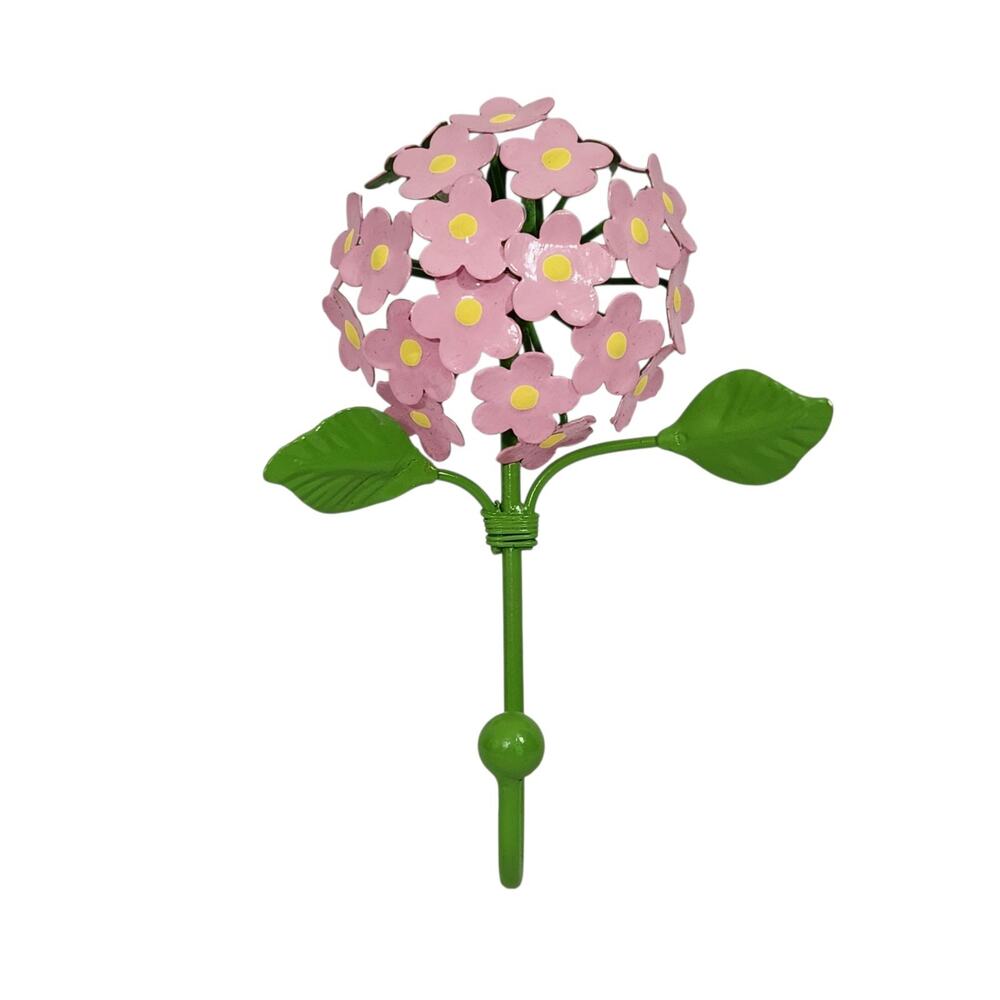 Girl Bedroom Flower Shaped Wall Hook Pink Green Nursery Decor Towel Garden - Picture 2 of 6
